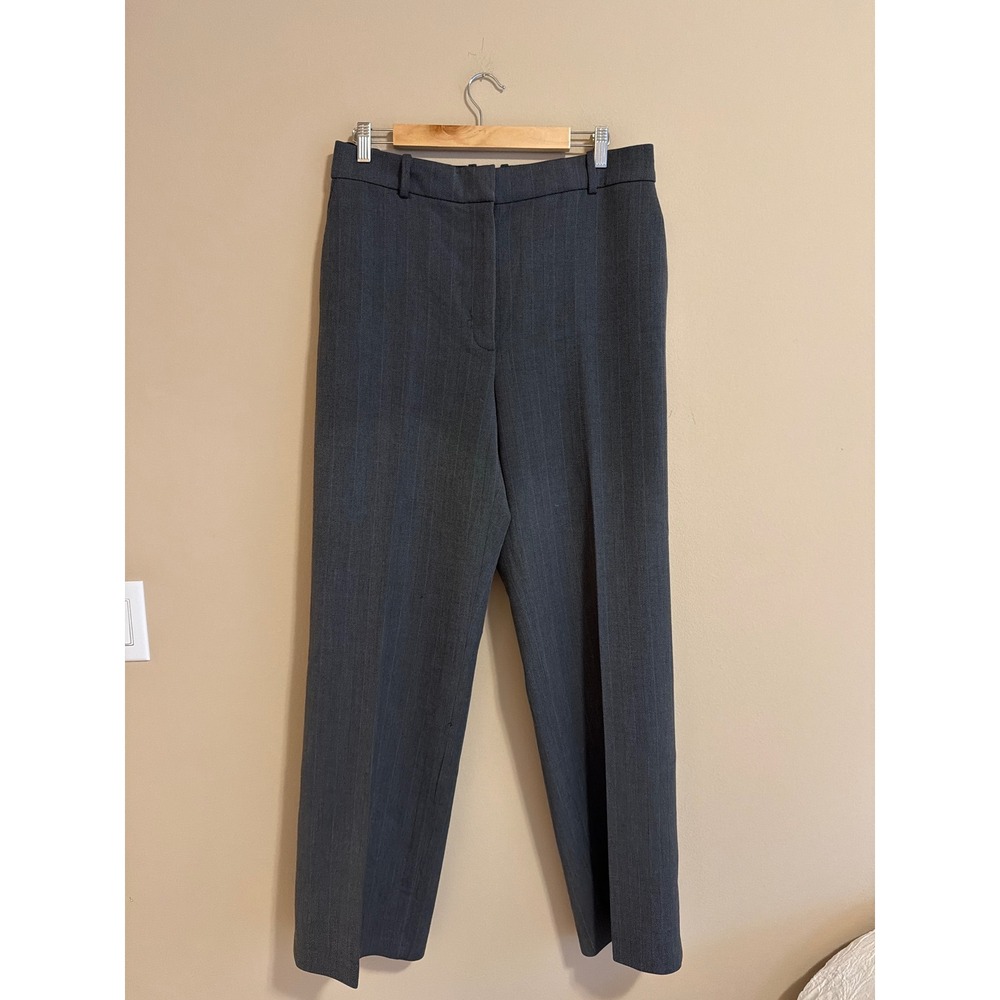Babaton Aritzia Grey Herringbone Pinstripe Straight Leg Dress Pants Size 12
